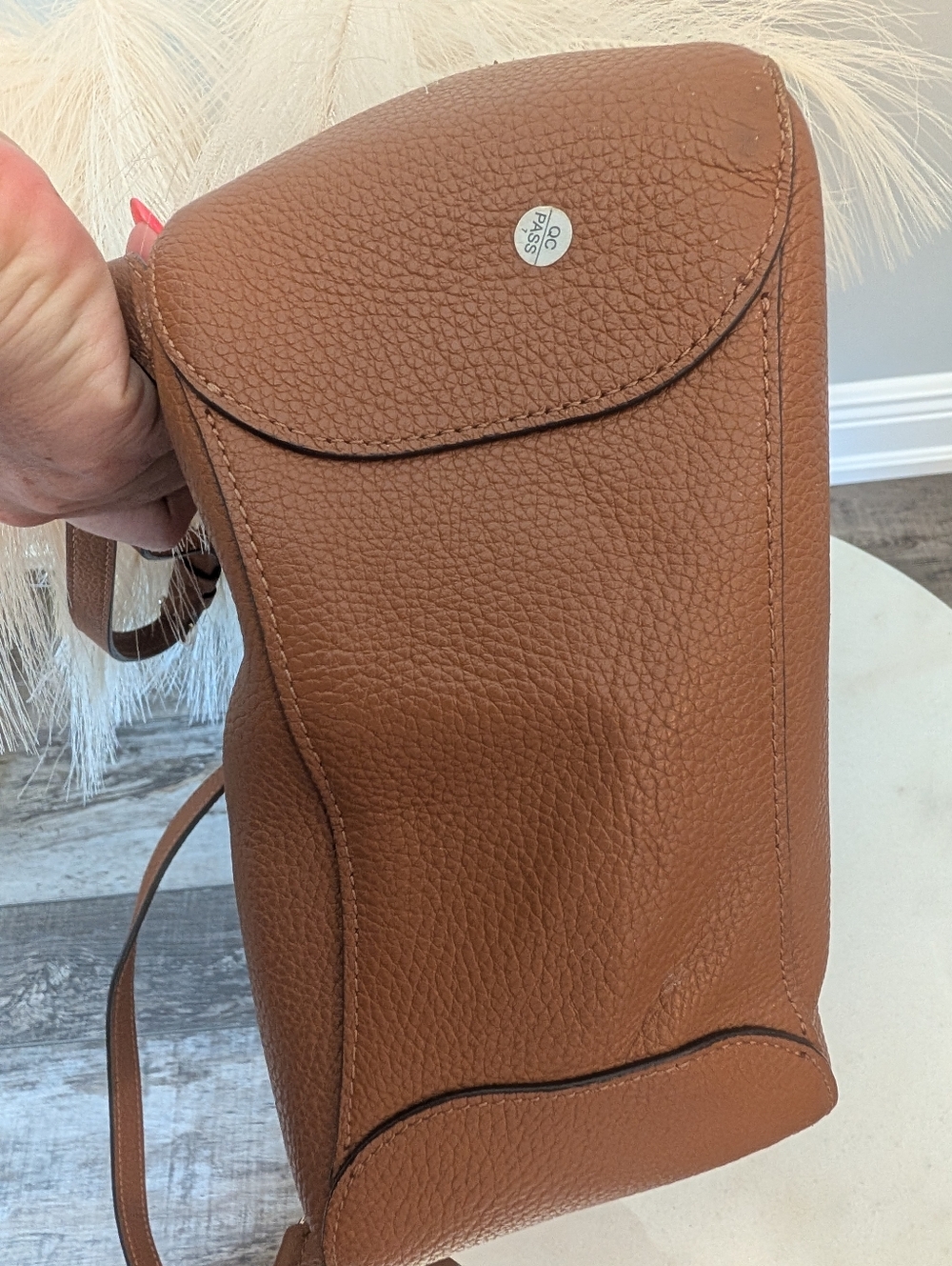 kate spade Pebbled Leather Drawstring Backpack in Tan - Picture 14 of 16